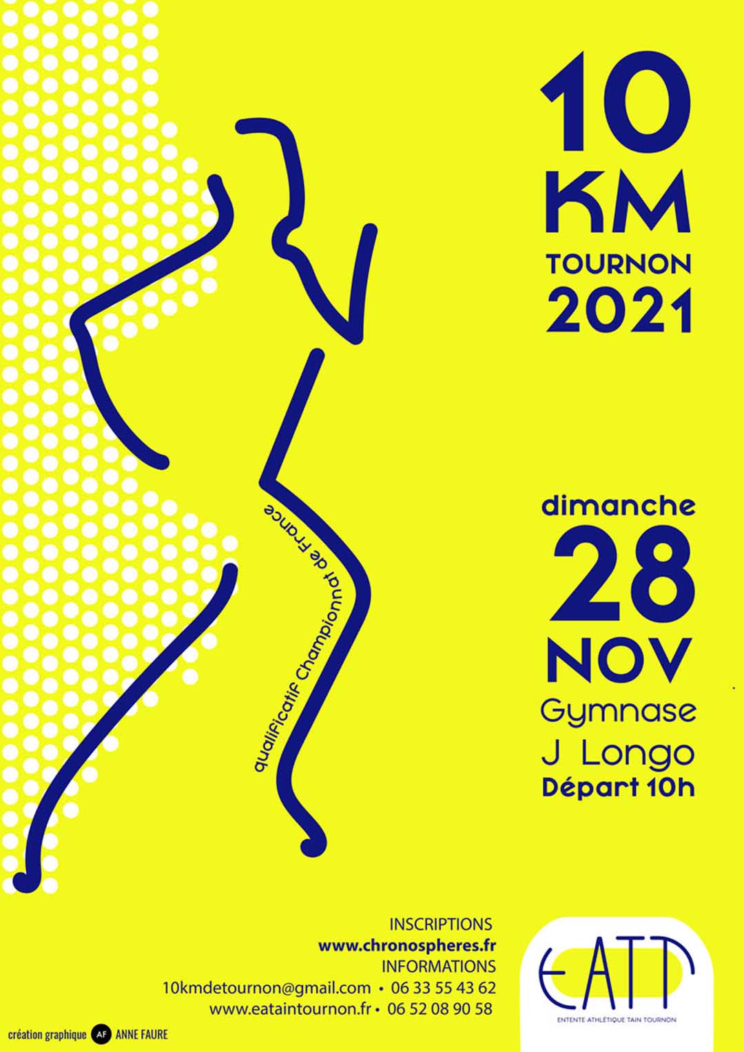 LES 10 KMS DE TOURNON. Organisés par l'EATT. Dimanche 29 novembre 2021