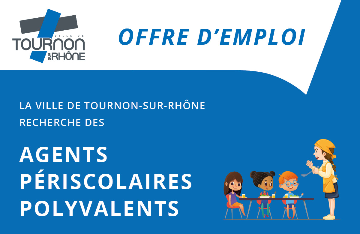 La mairie de Tournon-sur-Rhône recherche des agents périscolaires polyvalents